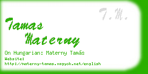 tamas materny business card